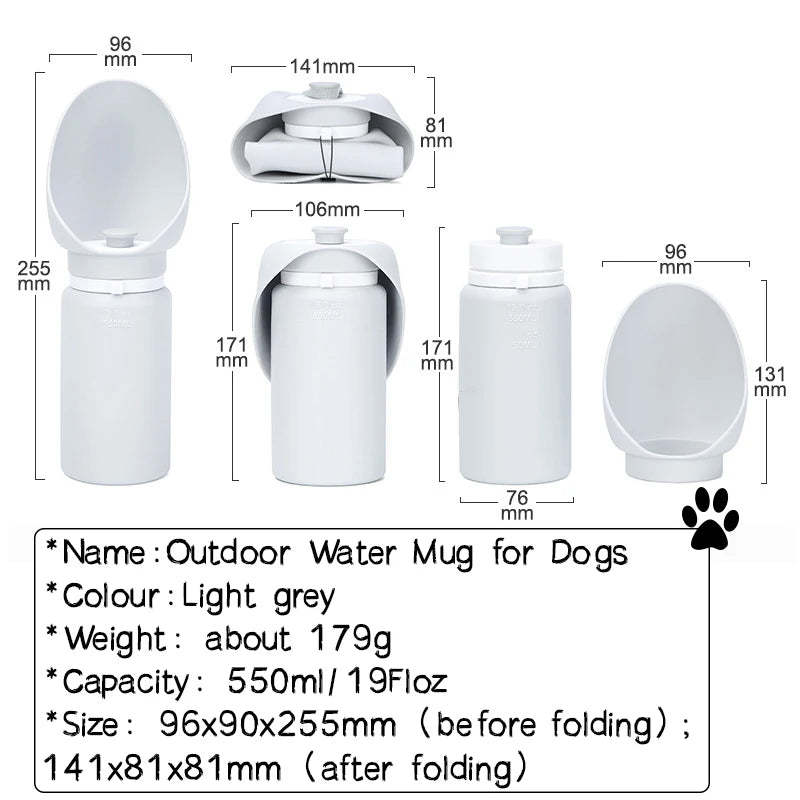 550ml Folding Pet Outdoor Travel Water Bottle