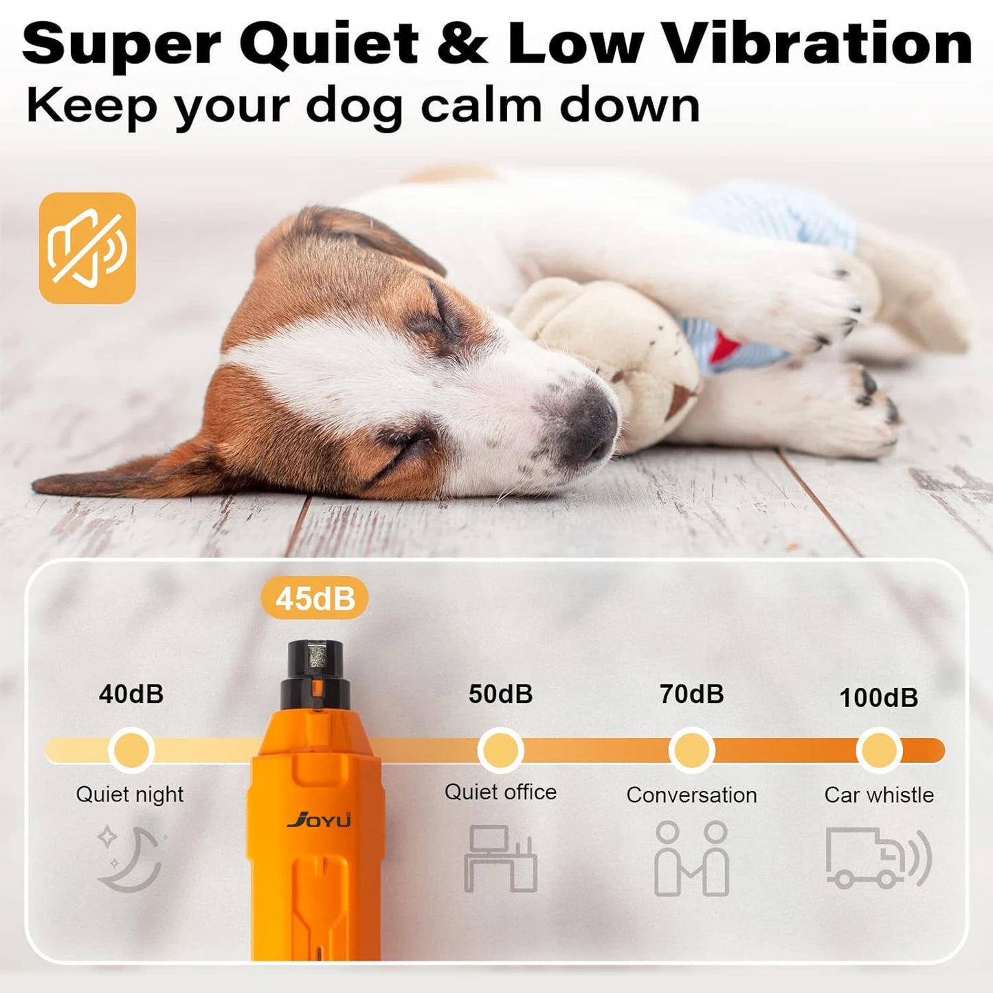 Super Quiet Rechargeable Electric Dog Nail Trimmer Painless