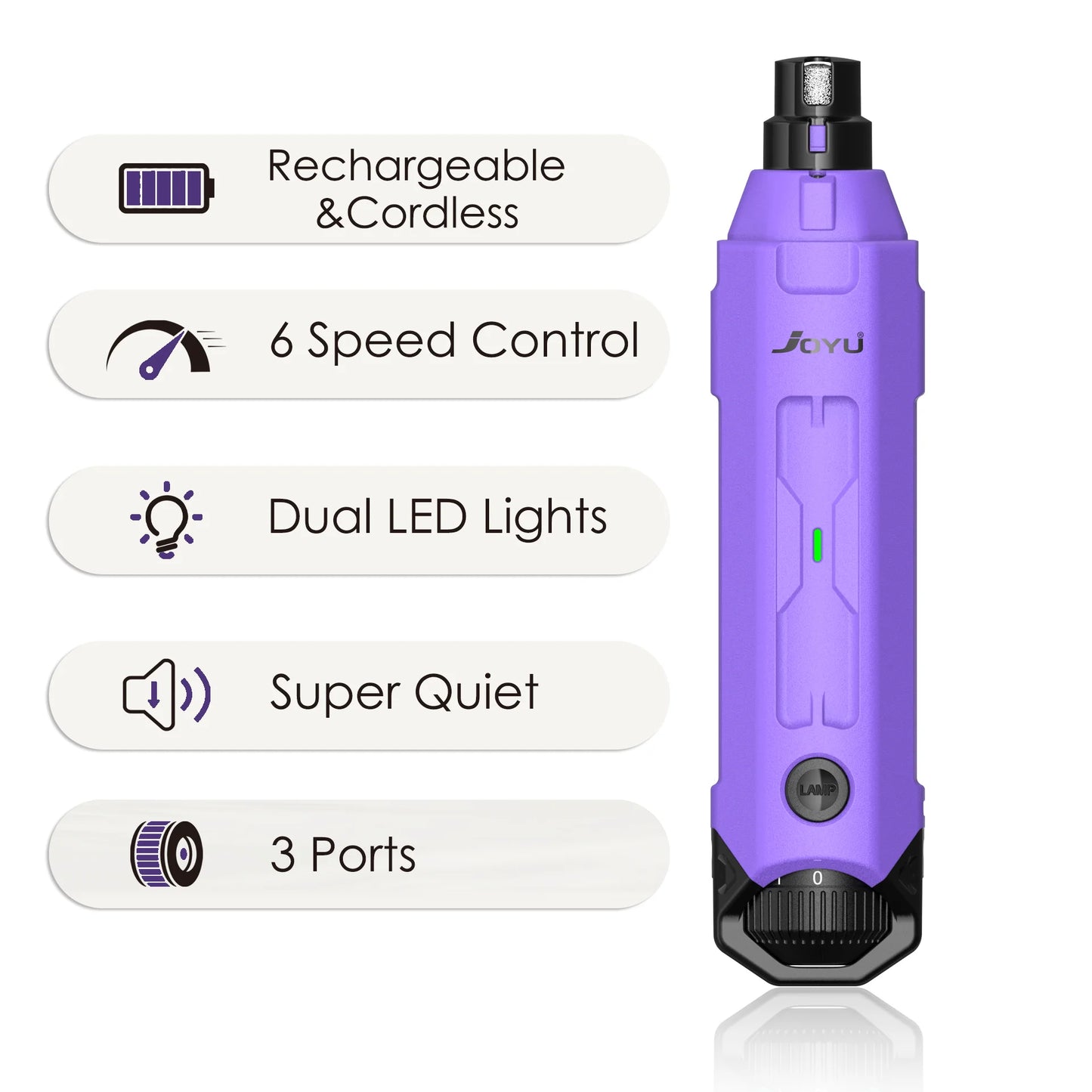 Super Quiet Rechargeable Electric Dog Nail Trimmer Painless