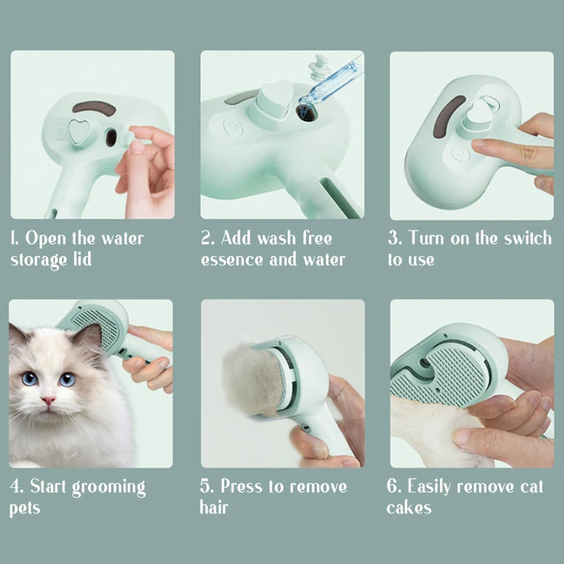 Steam Massage Brush for Dog and Cats